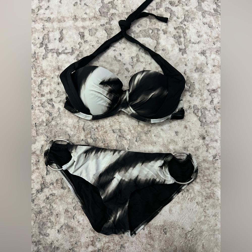 Ocean Core (from Bikini Village) Halter Bikini with Silver Rings. Size XS